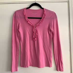Lilly Pulitzer pink ruffle t-shirt. Size xs.